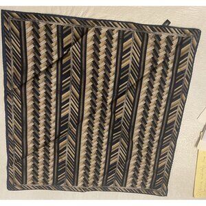 DAMON Italy Scarf Designer 18” Pocket Square Hankie Cravat Vintage Chevrons Blue